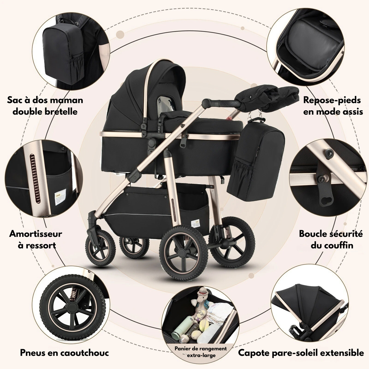 Poussette Luxe 3 en 1
